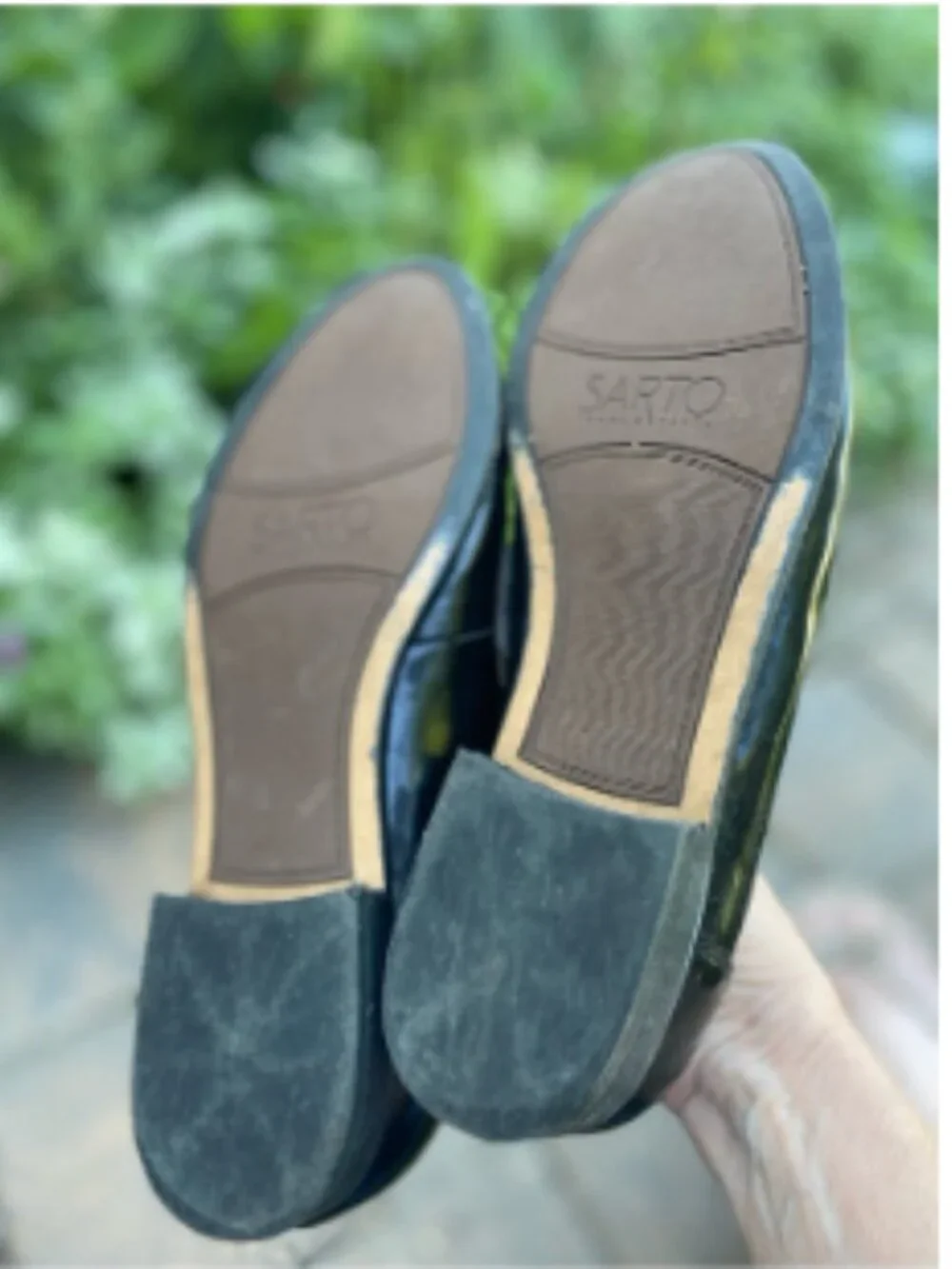 Franco Sarto Black Patent Studded Loafers Size 10.5 Summer Sale